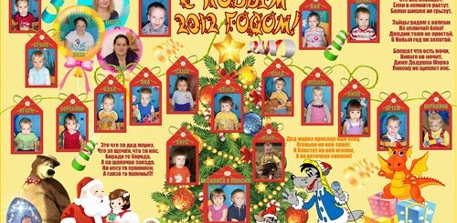 Стенд Плакат Новогодние Пожелания Детей