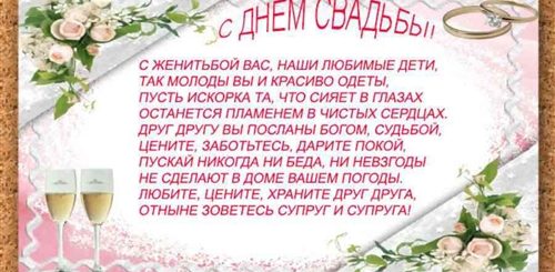 Поздравление Родителей На Свадьбе Молодоженам Сына