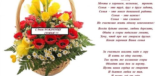 Поздравление С Днем Рождения Про Семью