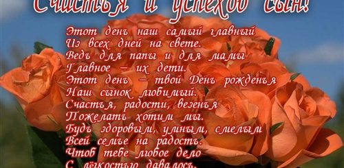 Прекрасное Поздравление Сыну С Днем Сыновей